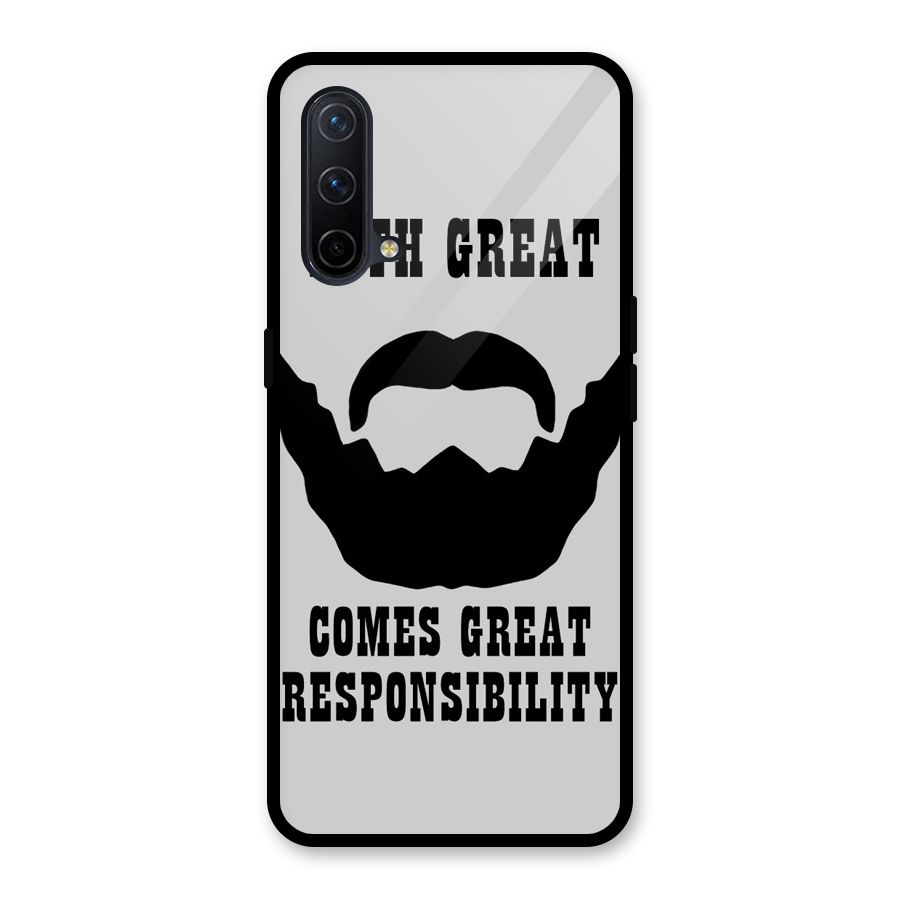Great Beard Great Responsibility Glass Back Case for OnePlus Nord CE 5G