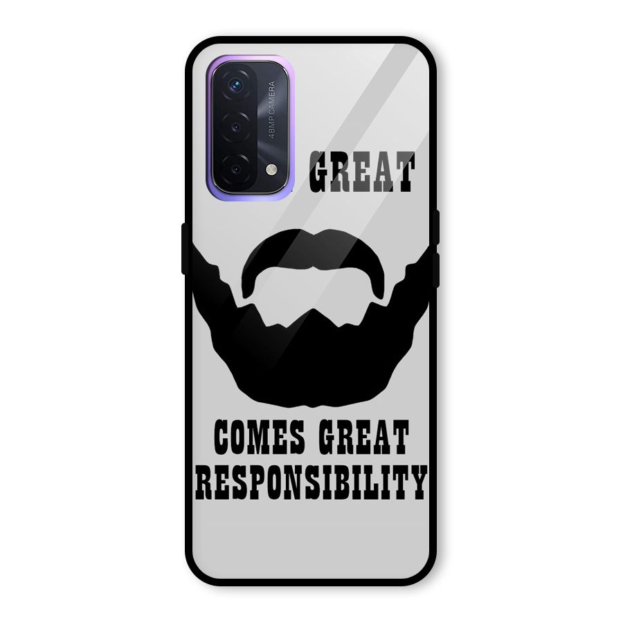 Great Beard Great Responsibility Glass Back Case for Oppo A74 5G