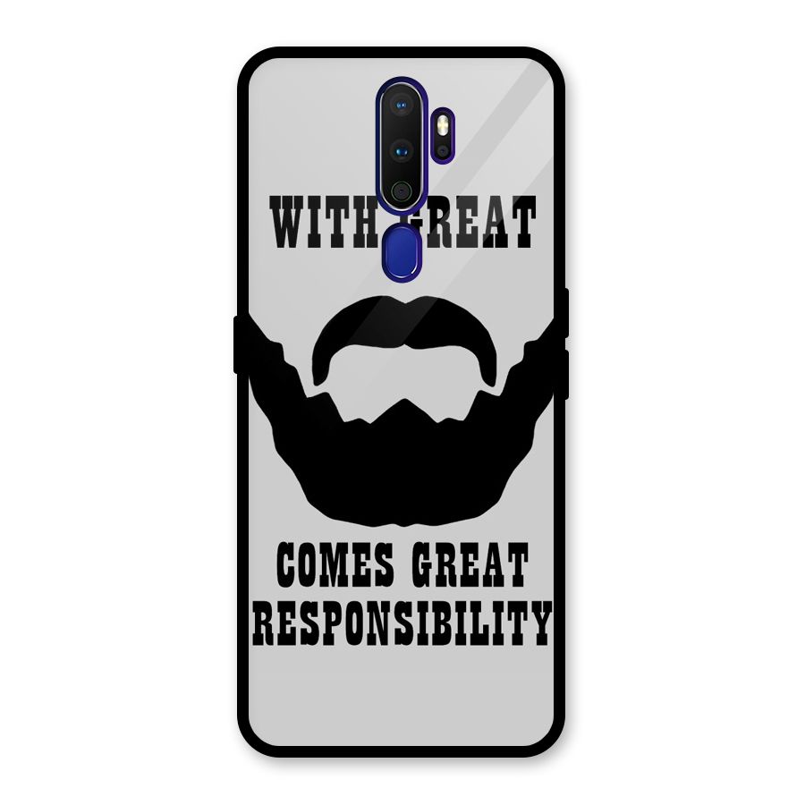 Great Beard Great Responsibility Glass Back Case for Oppo A9 (2020)