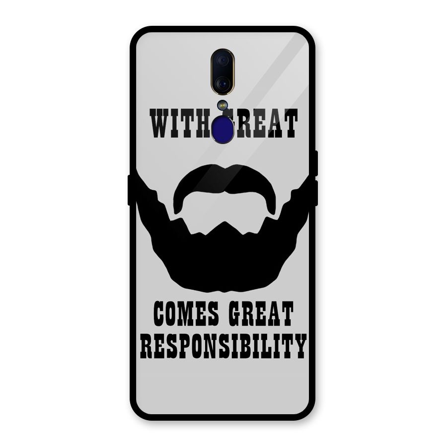 Great Beard Great Responsibility Glass Back Case for Oppo F11