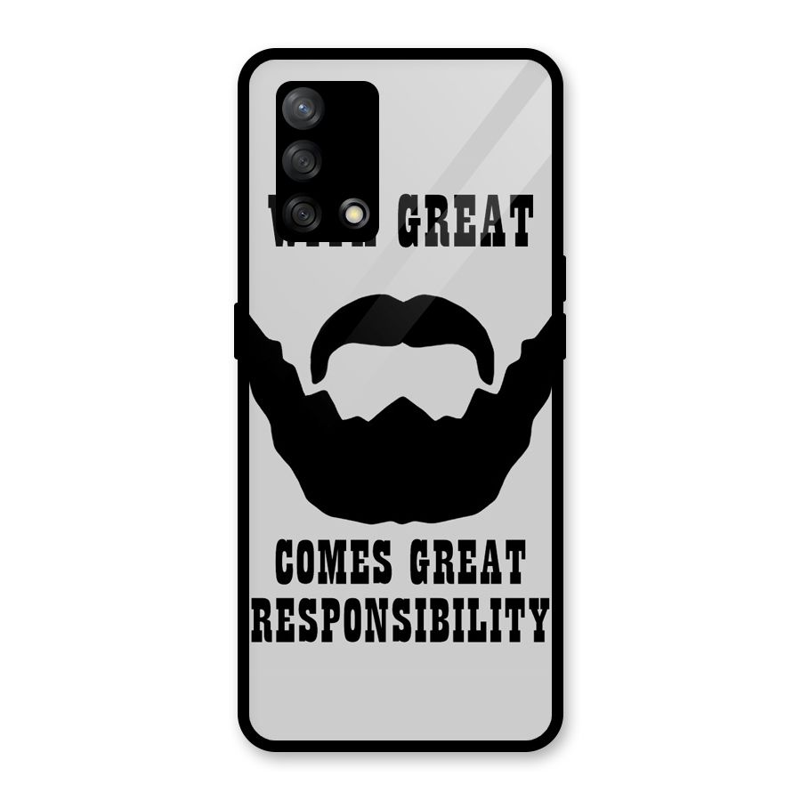 Great Beard Great Responsibility Glass Back Case for Oppo F19