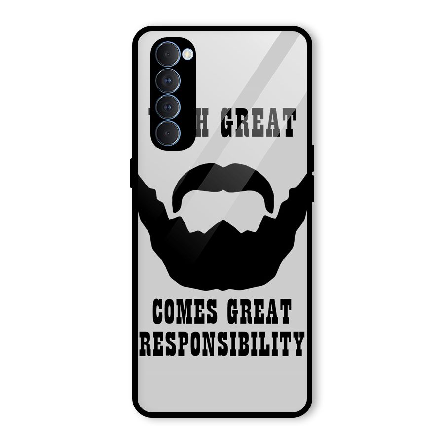 Great Beard Great Responsibility Glass Back Case for Oppo Reno4 Pro