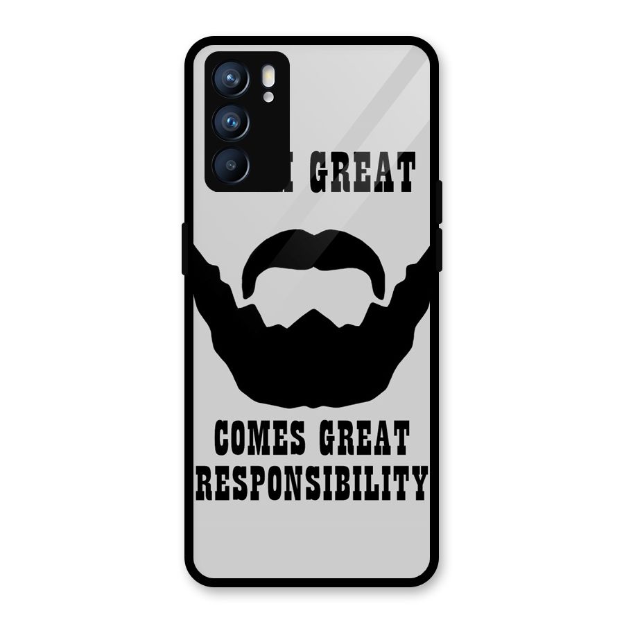 Great Beard Great Responsibility Glass Back Case for Oppo Reno6 5G