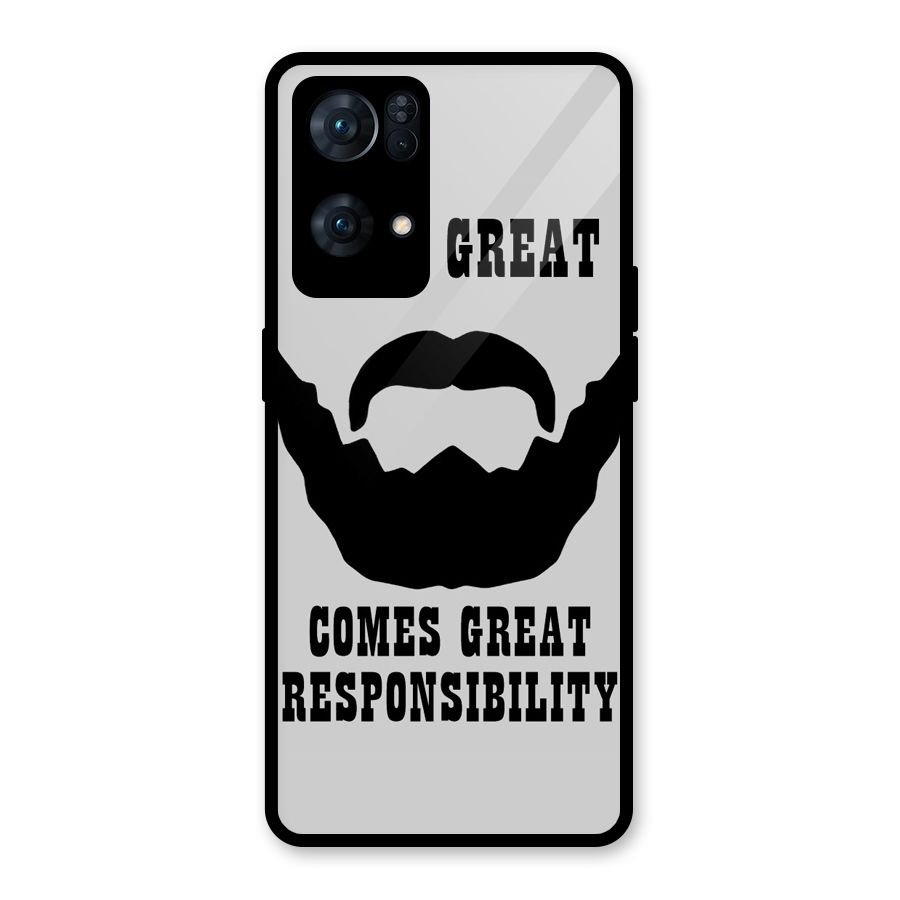 Great Beard Great Responsibility Glass Back Case for Oppo Reno7 Pro 5G