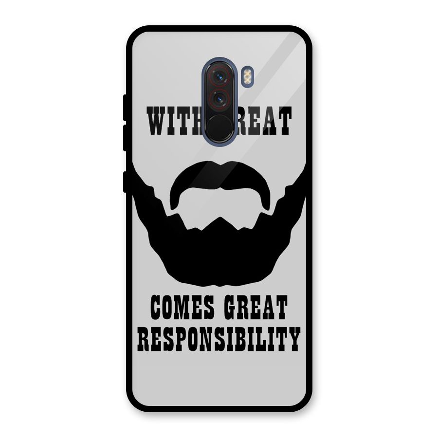 Great Beard Great Responsibility Glass Back Case for Poco F1