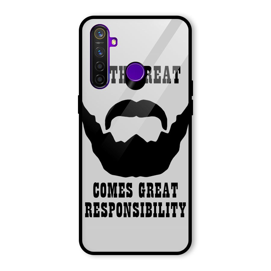 Great Beard Great Responsibility Glass Back Case for Realme 5 Pro