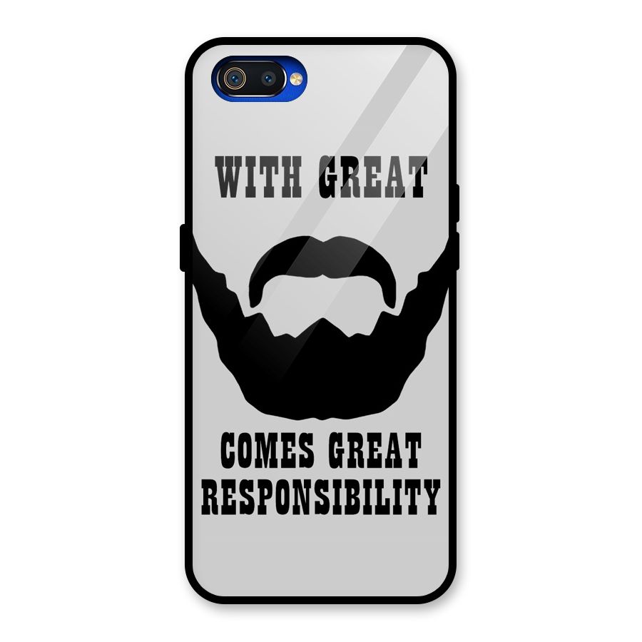 Great Beard Great Responsibility Glass Back Case for Realme C2