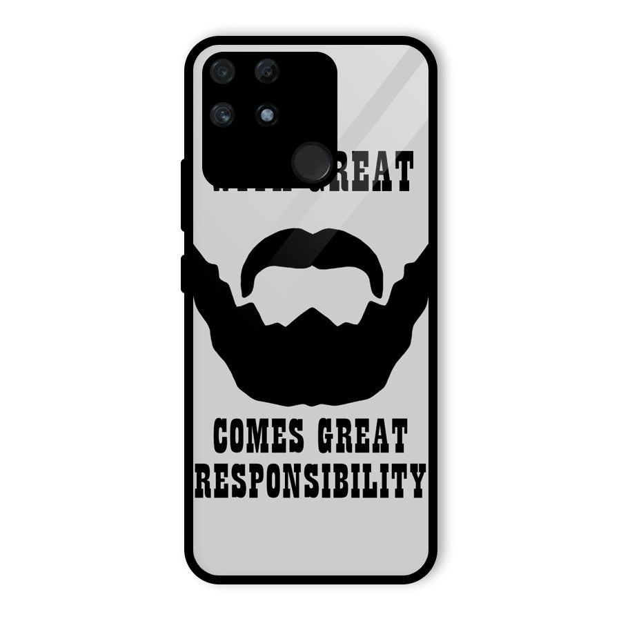 Great Beard Great Responsibility Glass Back Case for Realme Narzo 50A