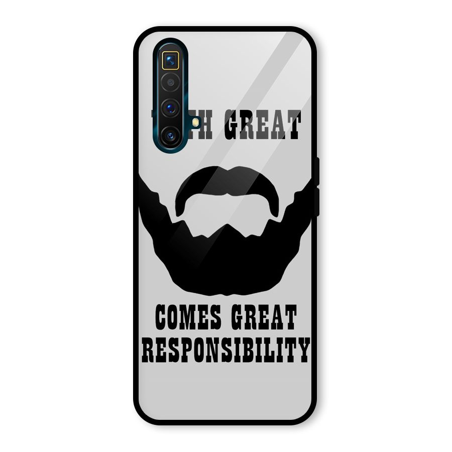 Great Beard Great Responsibility Glass Back Case for Realme X3 SuperZoom