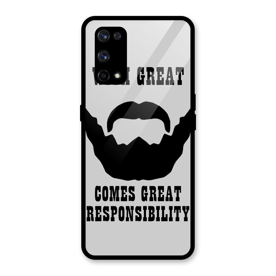 Great Beard Great Responsibility Glass Back Case for Realme X7 Pro