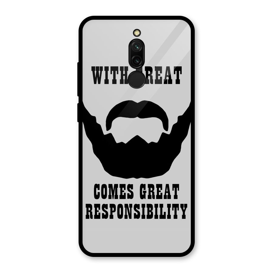 Great Beard Great Responsibility Glass Back Case for Redmi 8