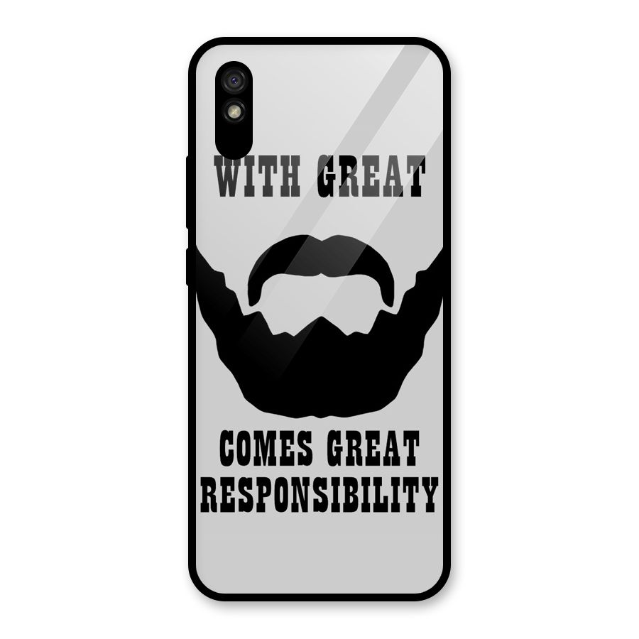 Great Beard Great Responsibility Glass Back Case for Redmi 9i