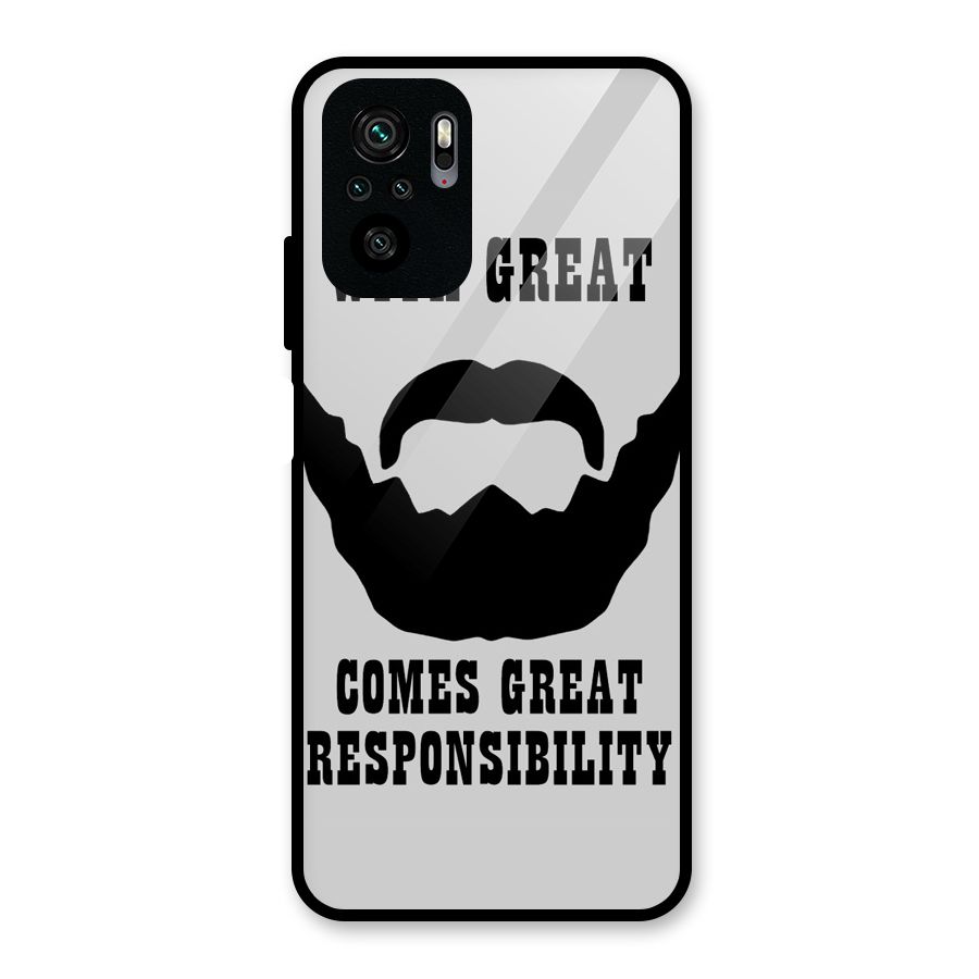 Great Beard Great Responsibility Glass Back Case for Redmi Note 10S