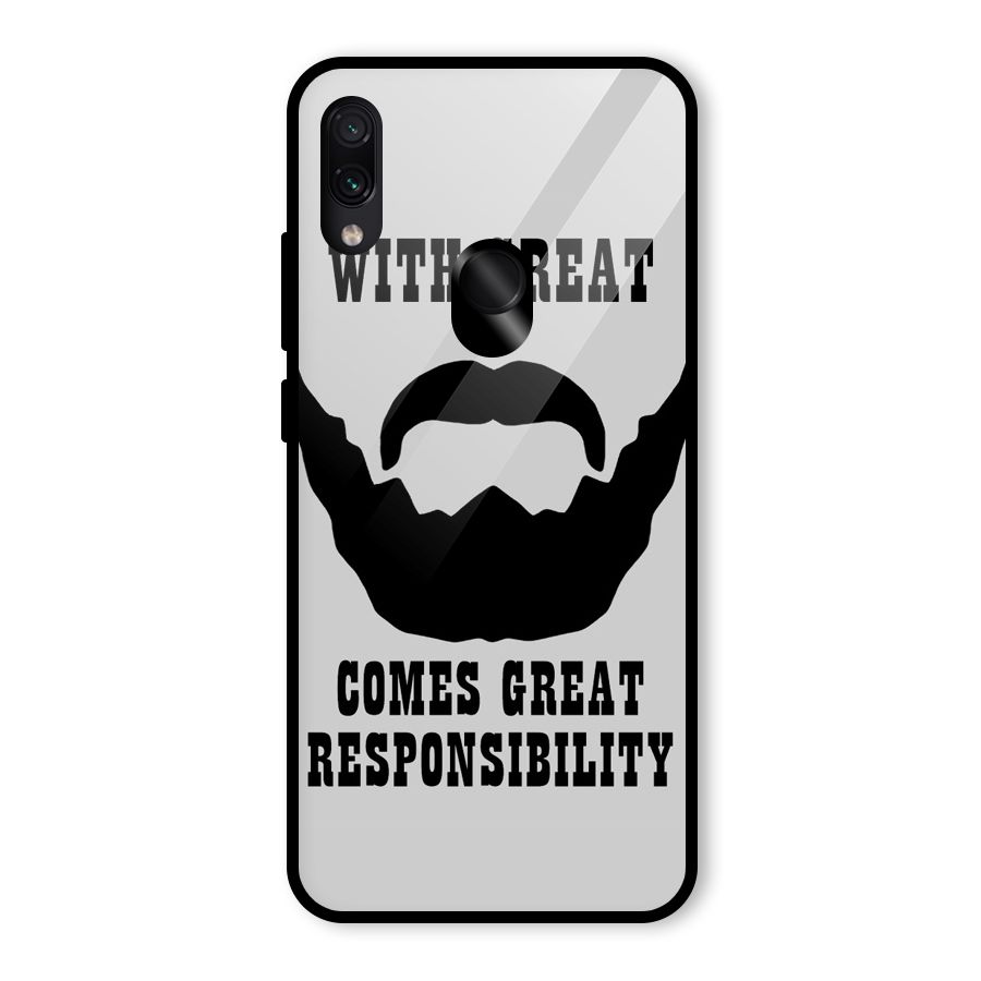 Great Beard Great Responsibility Glass Back Case for Redmi Note 7