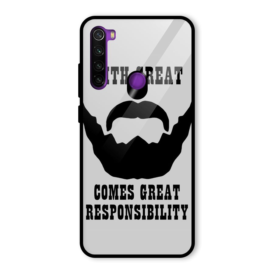 Great Beard Great Responsibility Glass Back Case for Redmi Note 8