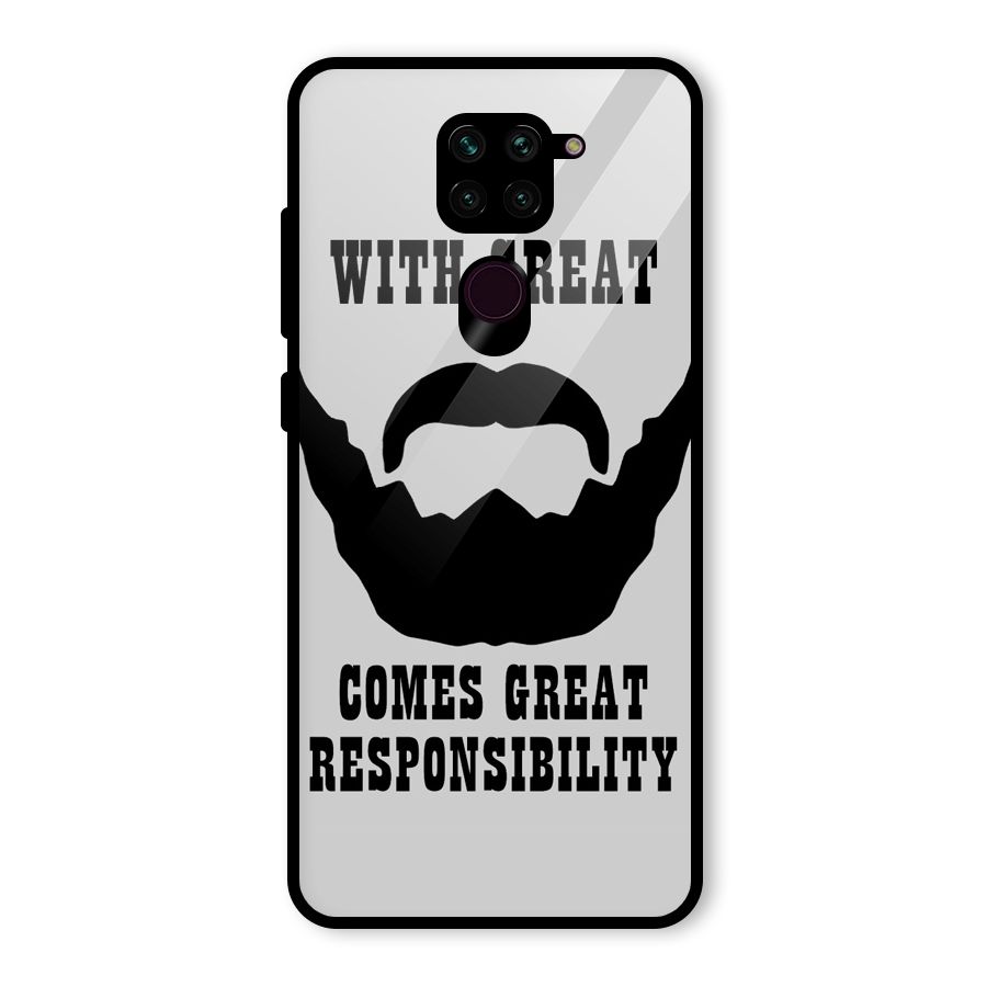 Great Beard Great Responsibility Glass Back Case for Redmi Note 9