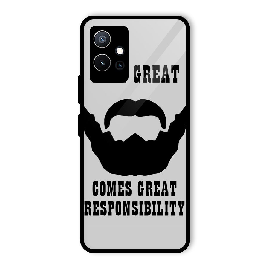 Great Beard Great Responsibility Glass Back Case for Vivo T1 5G