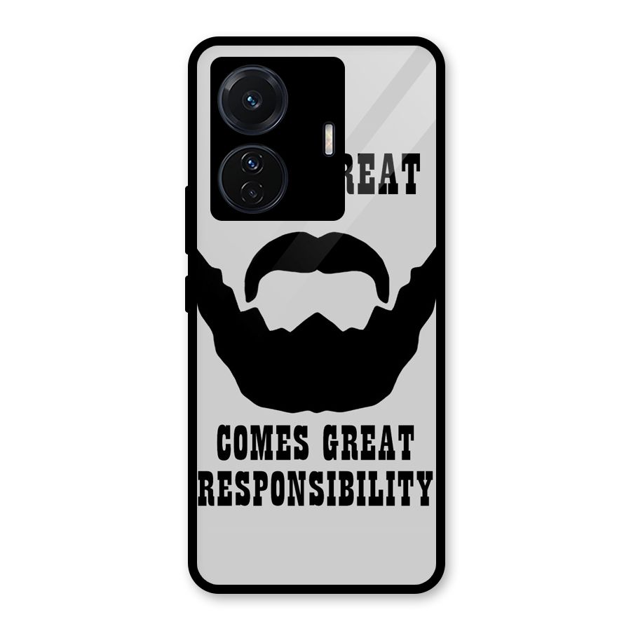 Great Beard Great Responsibility Glass Back Case for Vivo T1 Pro