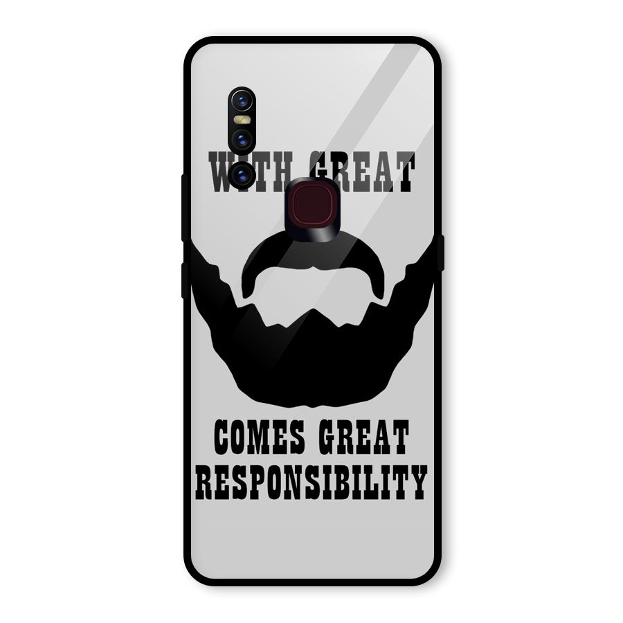 Great Beard Great Responsibility Glass Back Case for Vivo V15