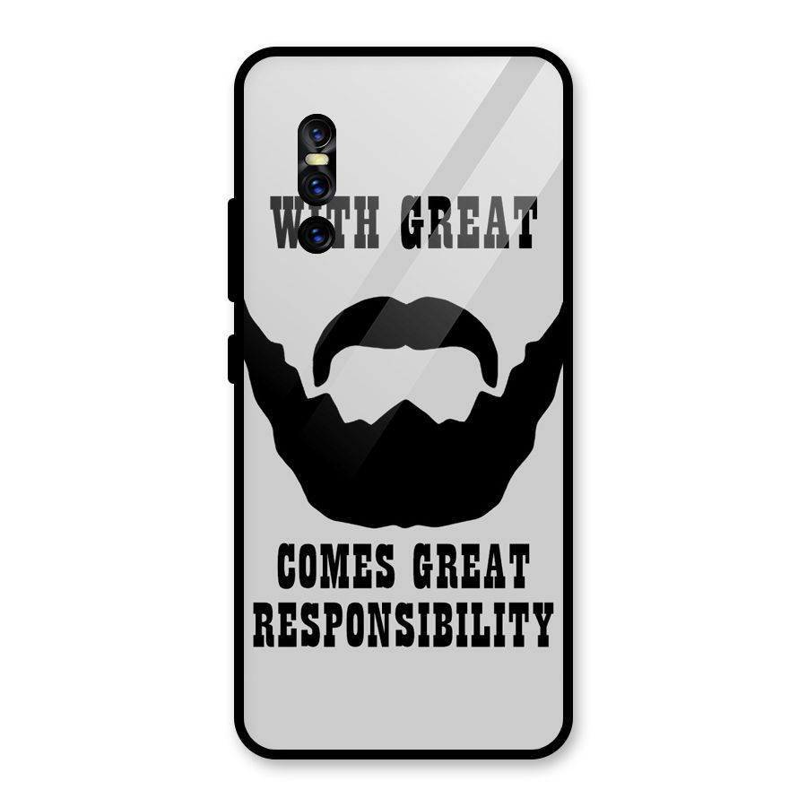 Great Beard Great Responsibility Glass Back Case for Vivo V15 Pro