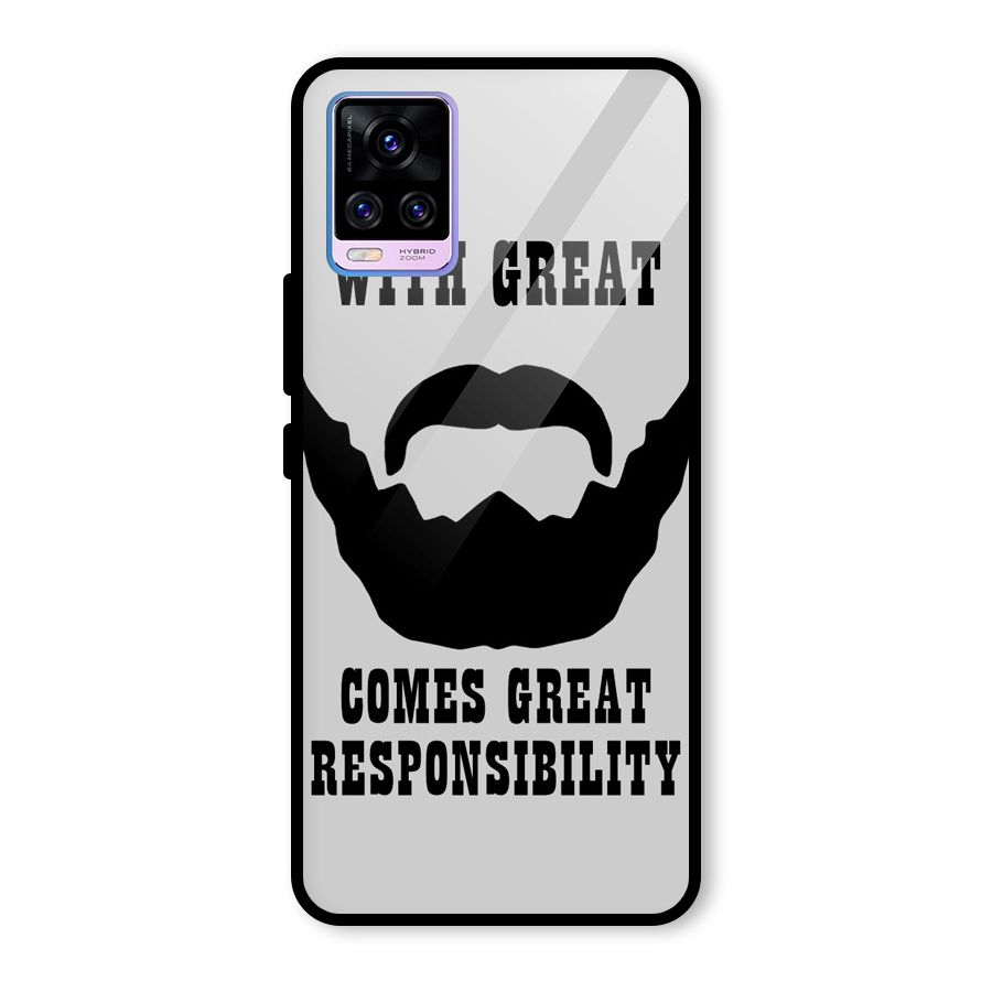 Great Beard Great Responsibility Glass Back Case for Vivo V20 Pro