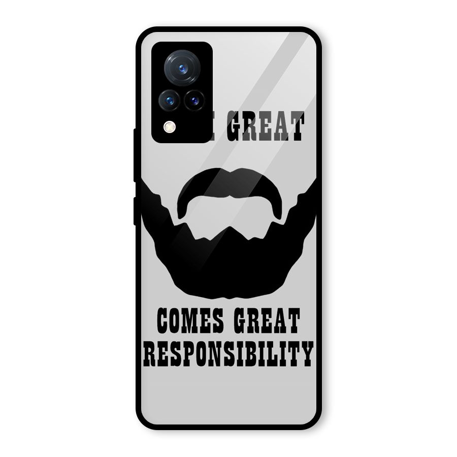 Great Beard Great Responsibility Glass Back Case for Vivo V21 5G