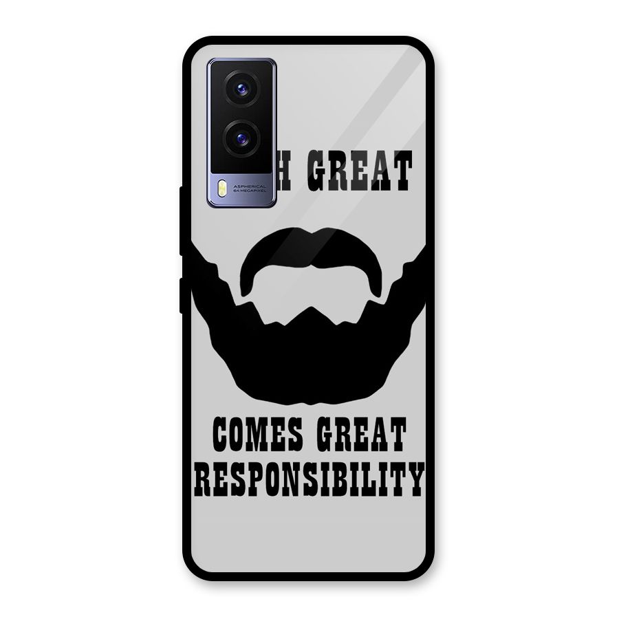 Great Beard Great Responsibility Glass Back Case for Vivo V21e 5G