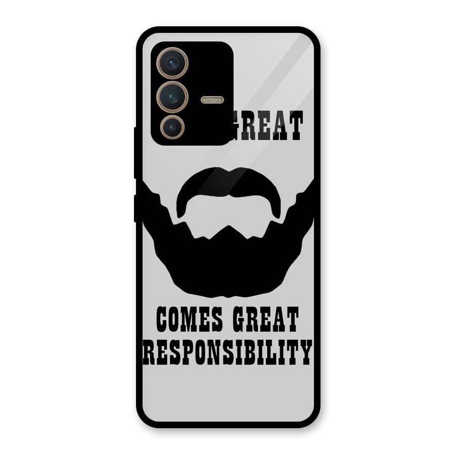 Great Beard Great Responsibility Glass Back Case for Vivo V23 5G