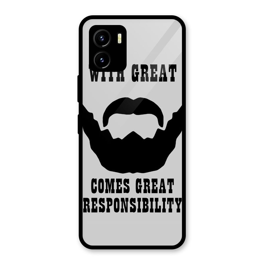 Great Beard Great Responsibility Glass Back Case for Vivo Y15s