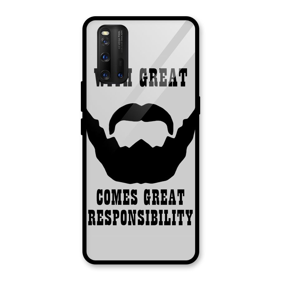 Great Beard Great Responsibility Glass Back Case for Vivo iQOO 3