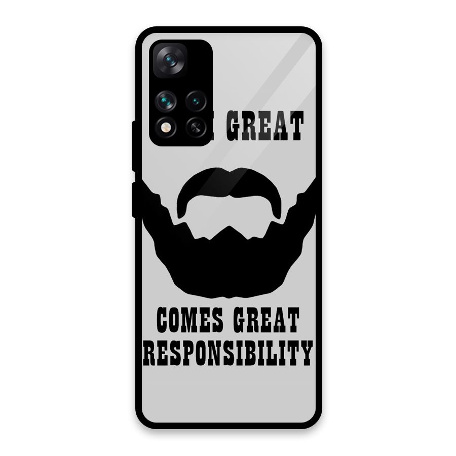 Great Beard Great Responsibility Glass Back Case for Xiaomi 11i 5G