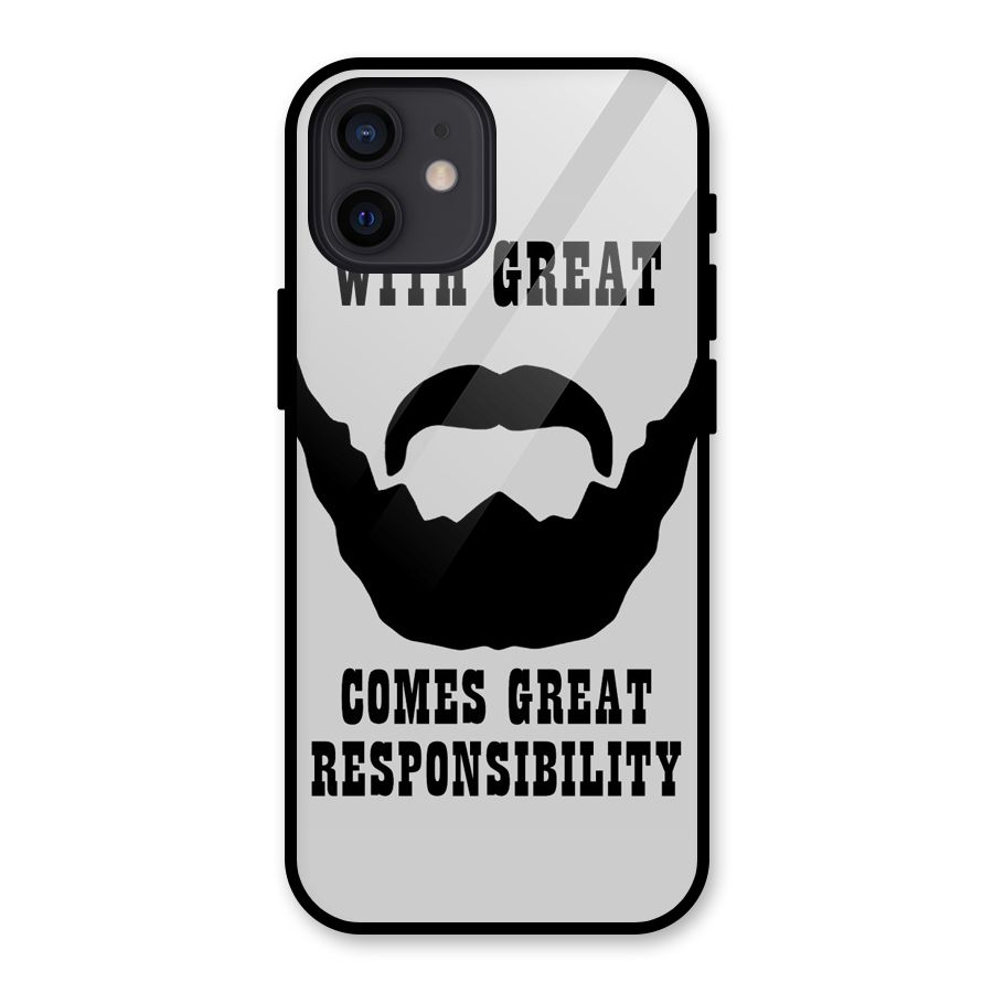 Great Beard Great Responsibility Glass Back Case for iPhone 12