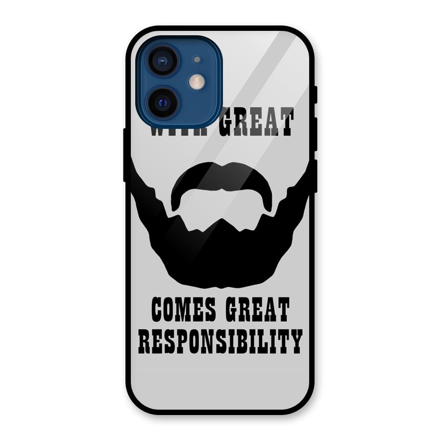Great Beard Great Responsibility Glass Back Case for iPhone 12 Mini