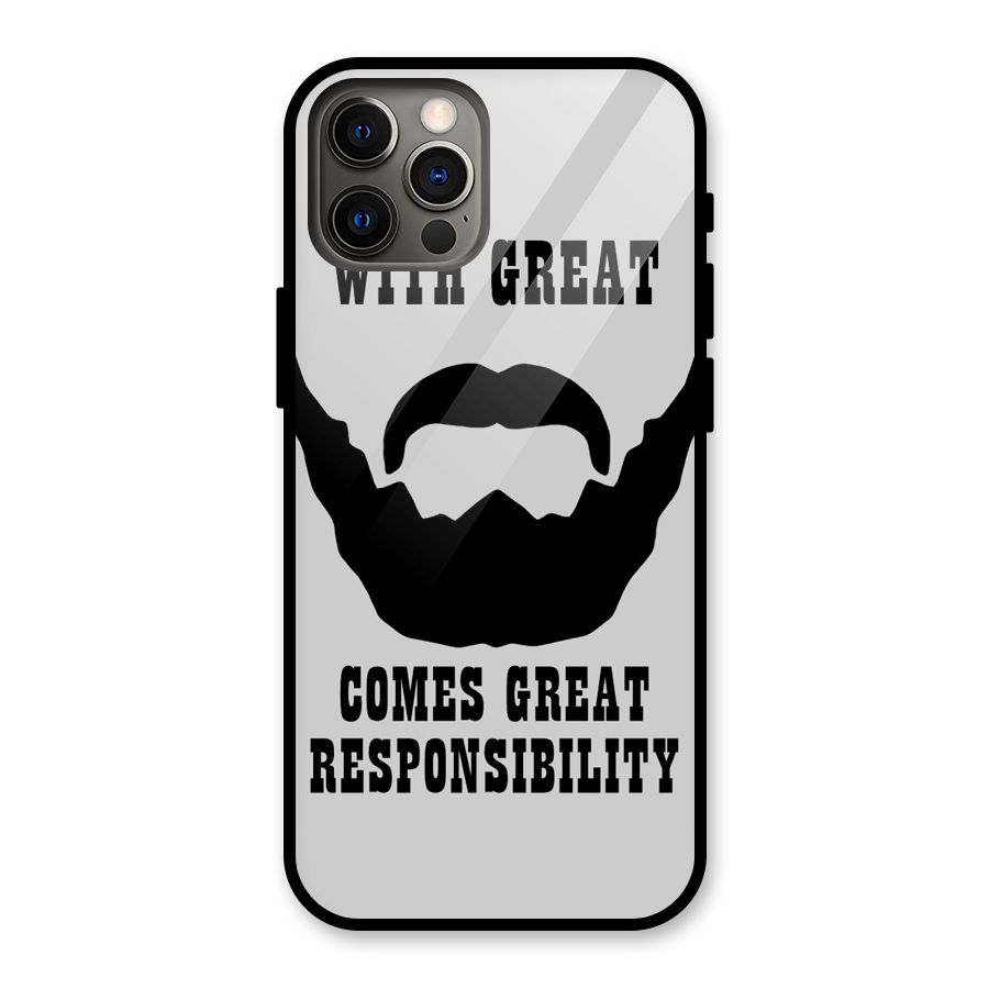 Great Beard Great Responsibility Glass Back Case for iPhone 12 Pro