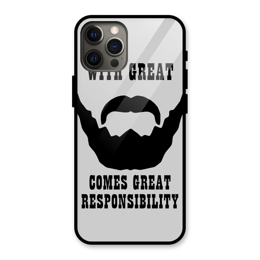 Great Beard Great Responsibility Glass Back Case for iPhone 12 Pro Max