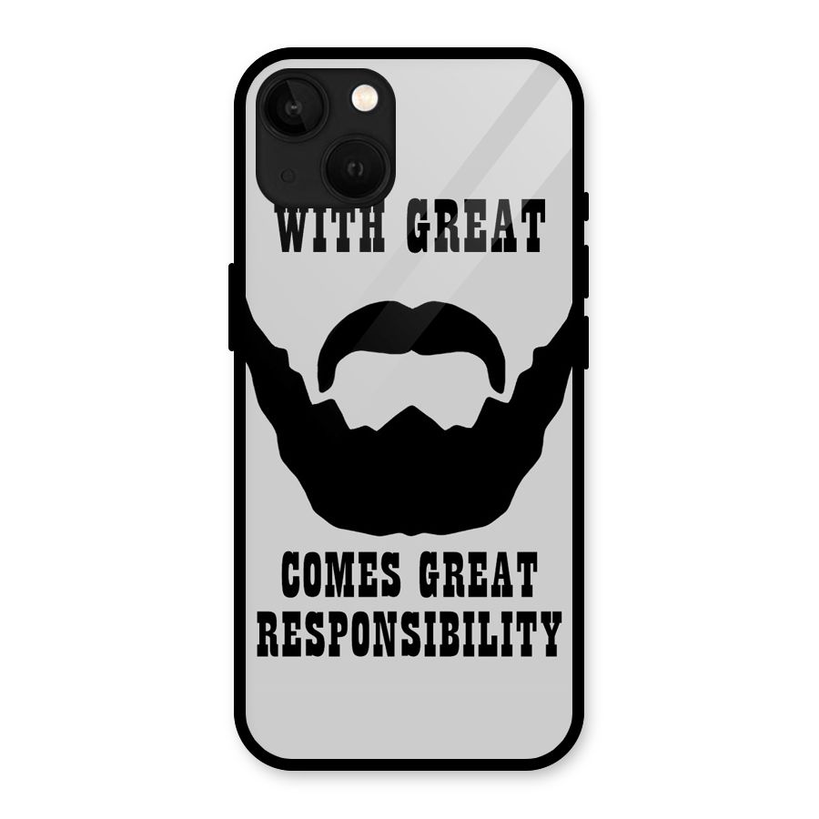 Great Beard Great Responsibility Glass Back Case for iPhone 13