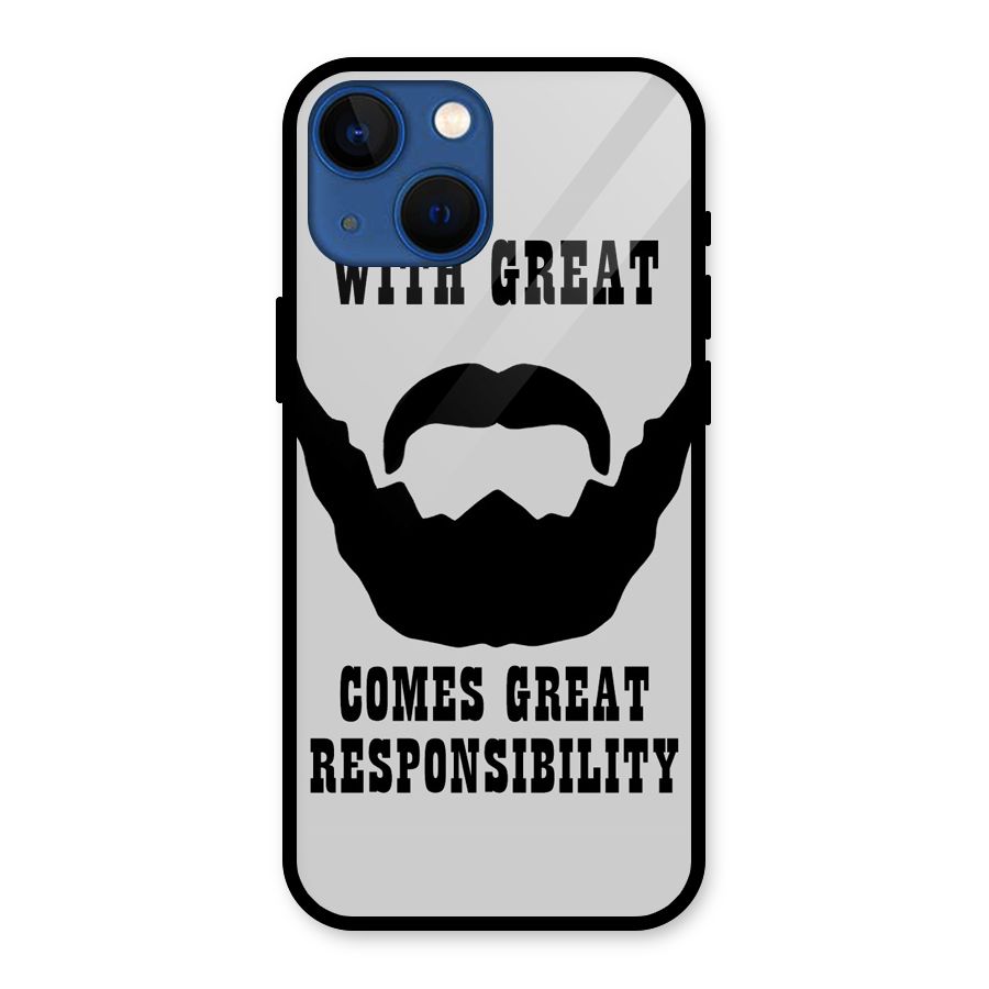 Great Beard Great Responsibility Glass Back Case for iPhone 13 Mini