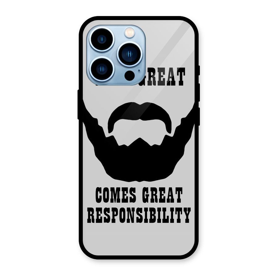 Great Beard Great Responsibility Glass Back Case for iPhone 13 Pro