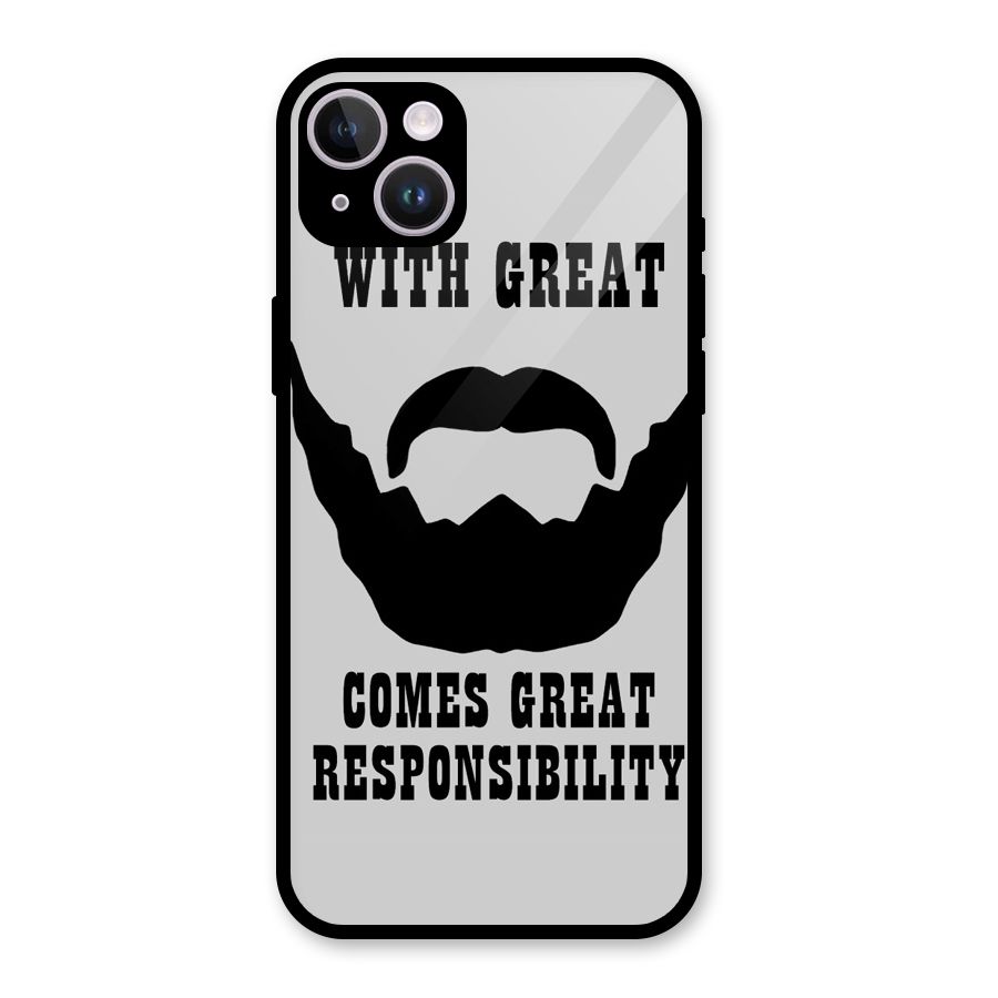 Great Beard Great Responsibility Glass Back Case for iPhone 14 Plus