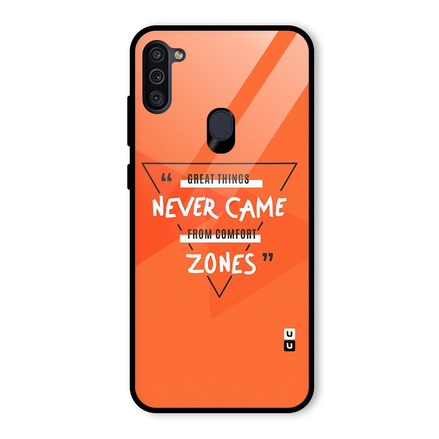 Great Things Comfort Zones Glass Back Case for Galaxy M11