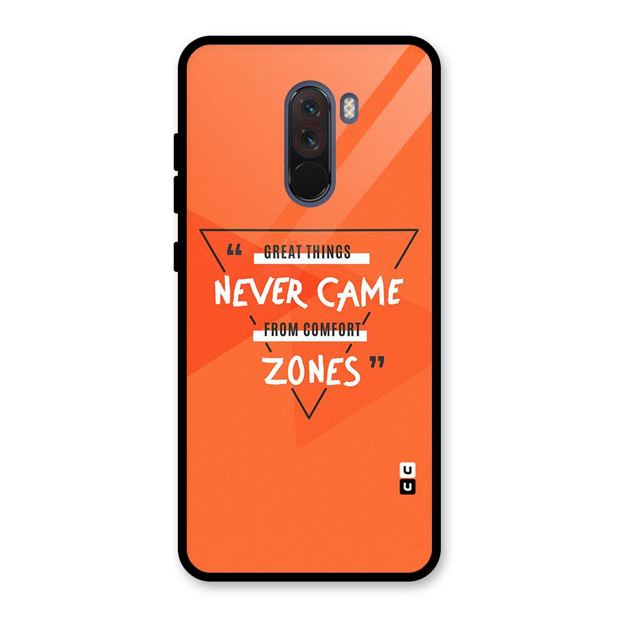 Great Things Comfort Zones Glass Back Case for Poco F1