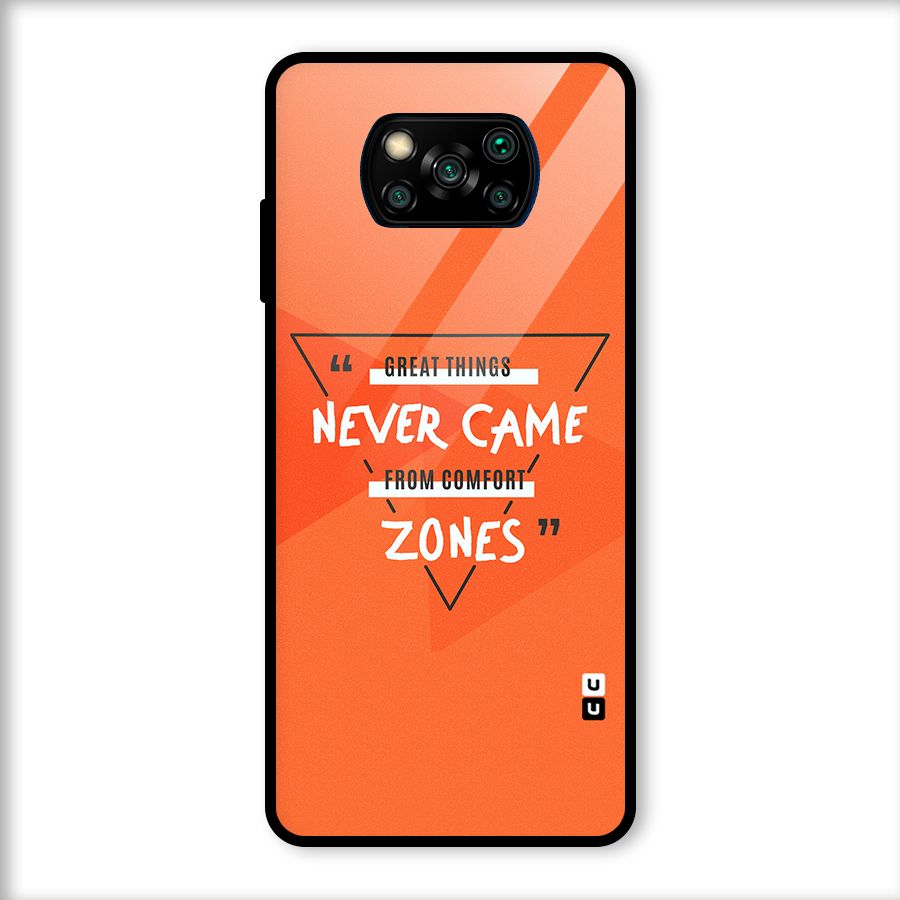 Great Things Comfort Zones Glass Back Case for Poco X3