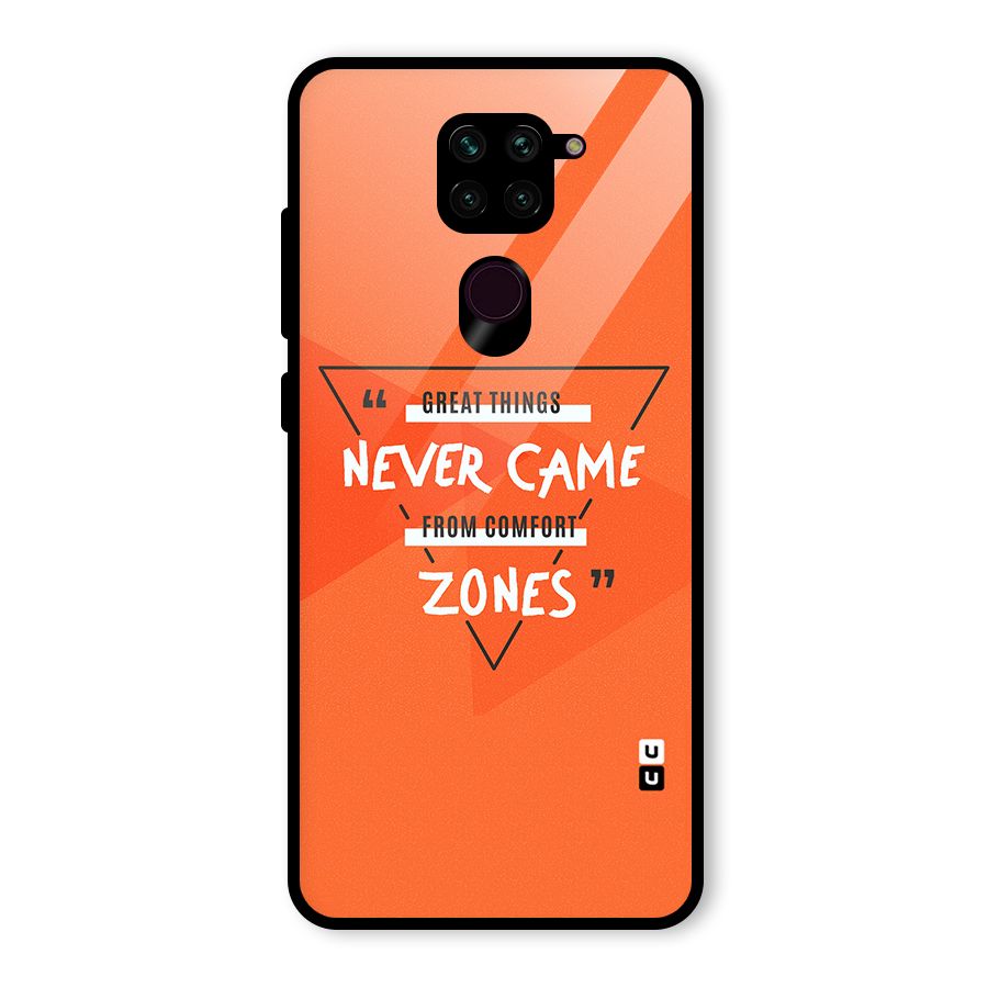Great Things Comfort Zones Glass Back Case for Redmi Note 9