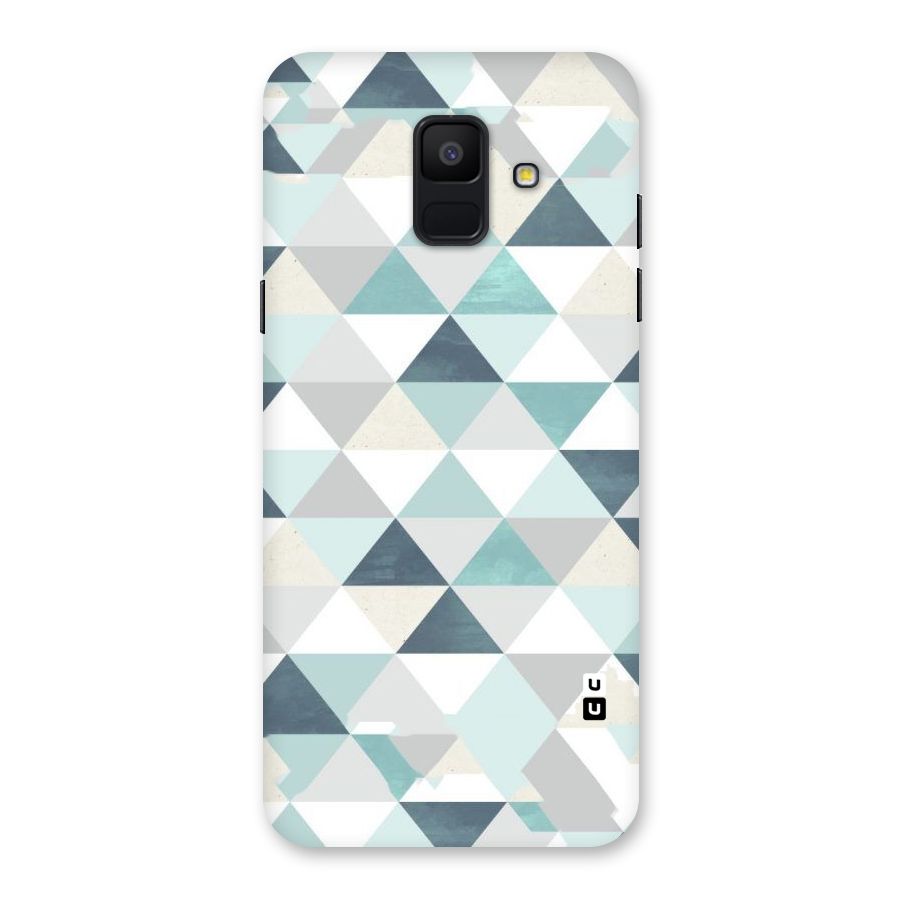 Green And Grey Pattern Back Case for Galaxy A6 (2018)