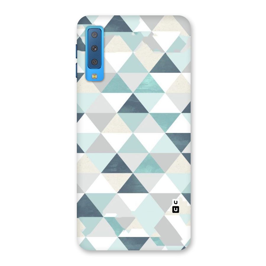 Green And Grey Pattern Back Case for Galaxy A7 (2018)