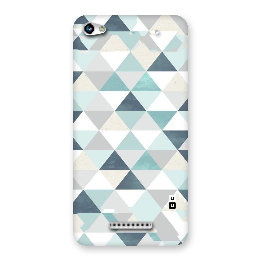 Green And Grey Pattern Back Case for Micromax Hue 2