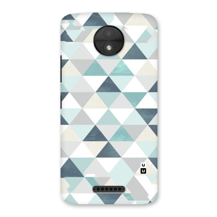 Green And Grey Pattern Back Case for Moto C