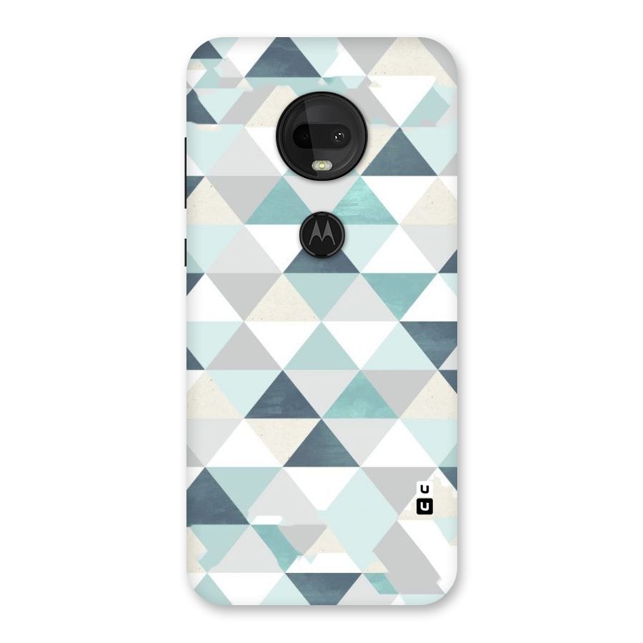 Green And Grey Pattern Back Case for Moto G7