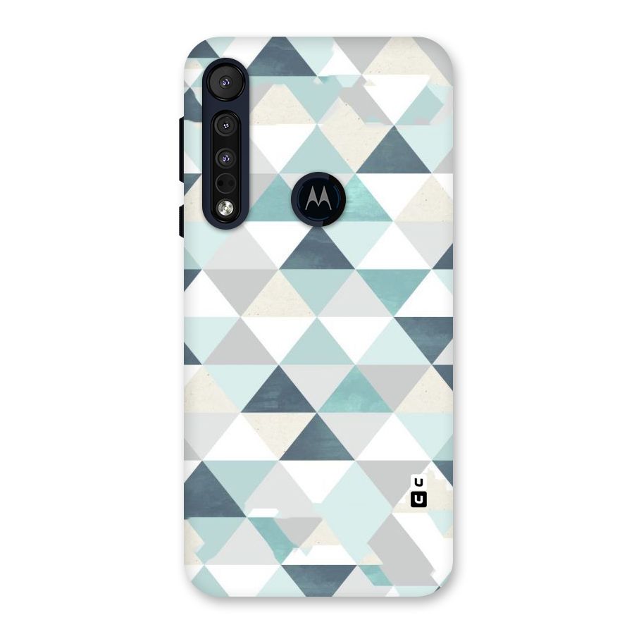 Green And Grey Pattern Back Case for Motorola One Macro