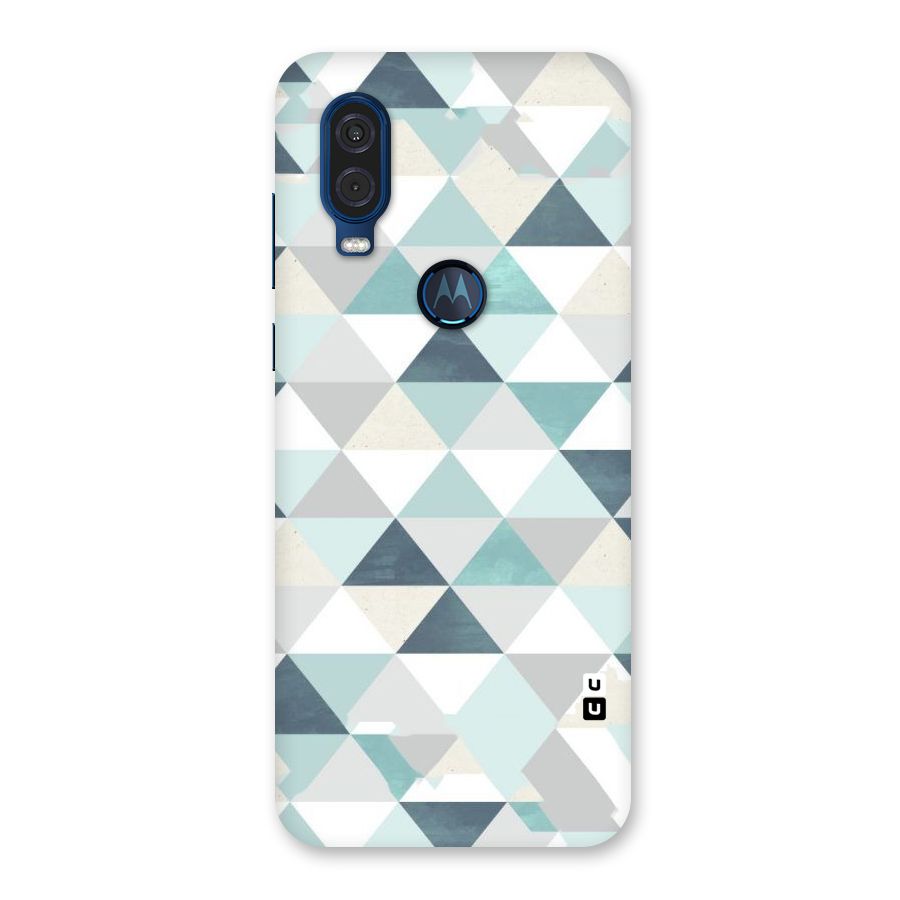 Green And Grey Pattern Back Case for Motorola One Vision